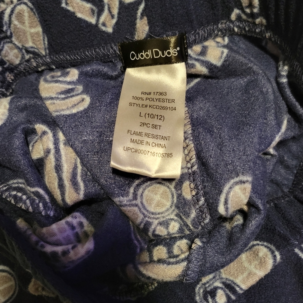 Boys 2 Pack Cuddl Duds Blue and Gray Pajama Pants - Picture 3 of 5